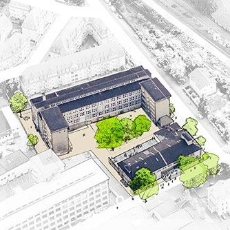 Vogelperspektive des Objekts